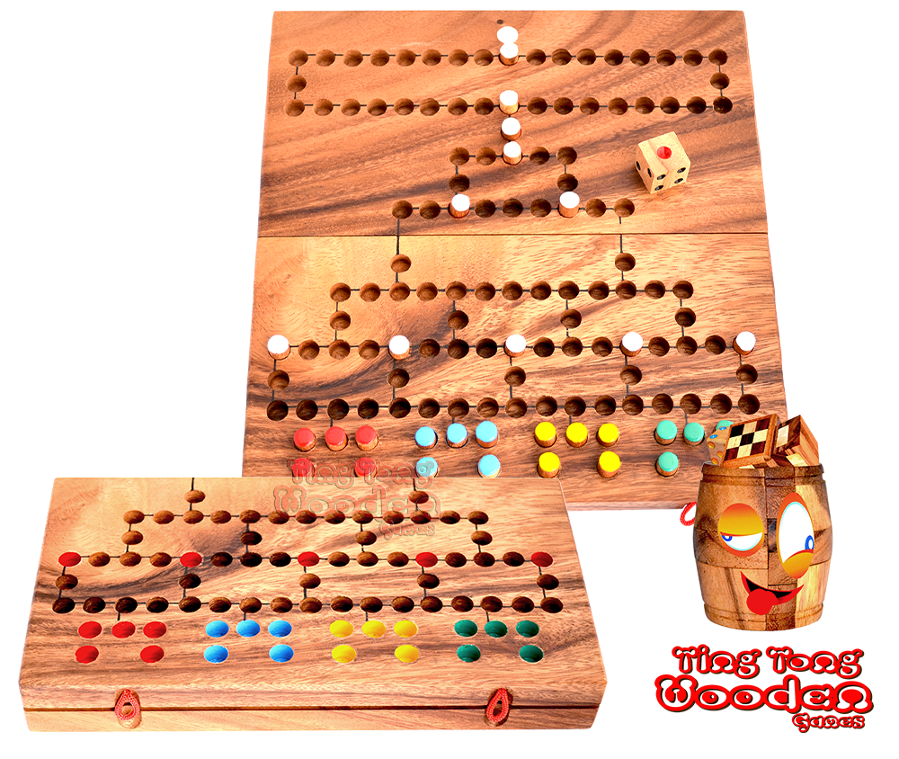 Blockade das Barricade Spiel als Klappbrett aus Holz schönes Familienspiel für 4 Spieler