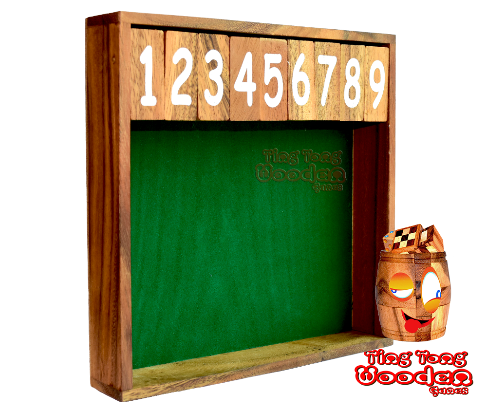 Shut the Box Klappenspiel Würfelspiel für Kinder oder Trinkspiel mit Freunden