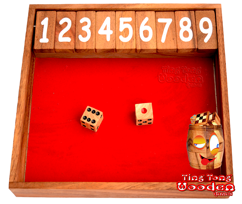 Shut the Box Klappenspiel Würfelspiel für Kinder oder Trinkspiel mit Freunden