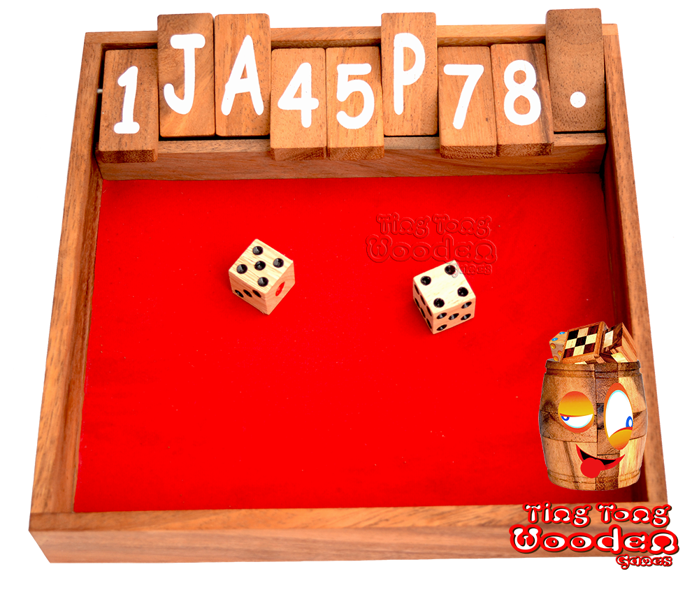 Klappbox das Klappenspiel Shut the Box bsi zur 12 rot