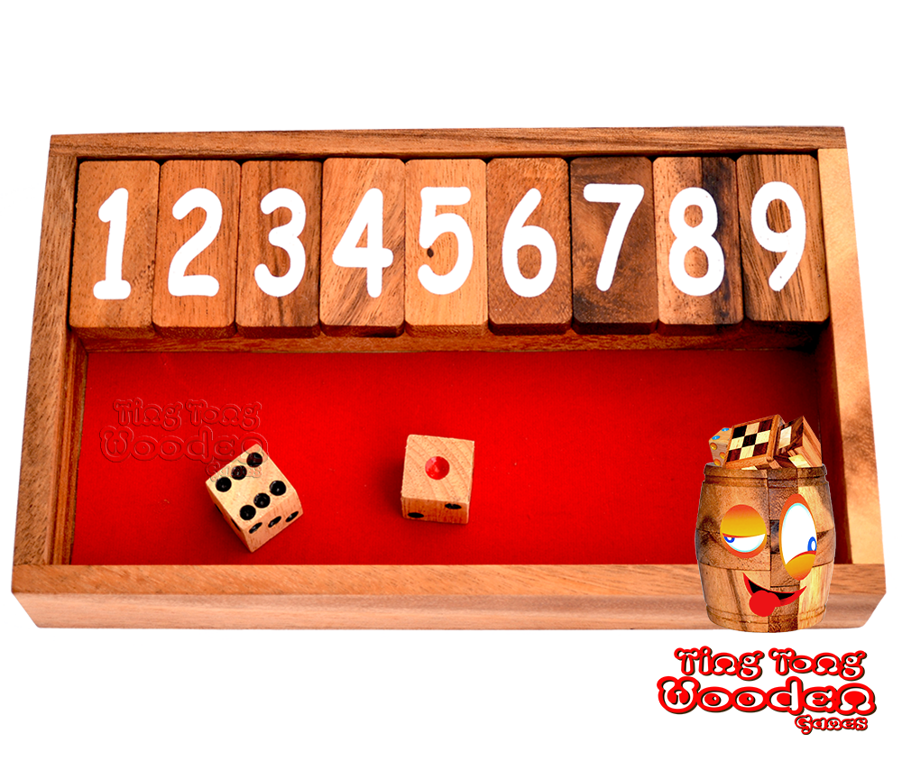 Shut the Box 12 Klappenspiel Kinder Rechen Spiel mit Würfeln und viel Spass