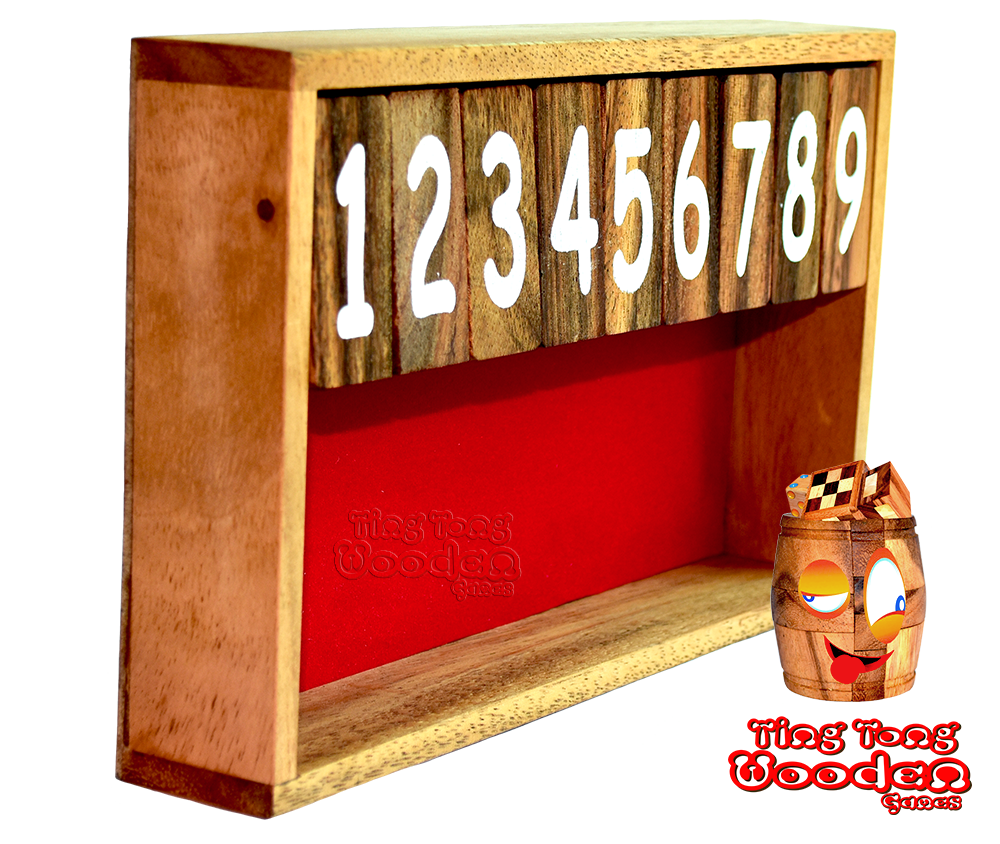 Shut the Box Klappenspiel Würfelspiel für Kinder oder Trinkspiel mit Freunden