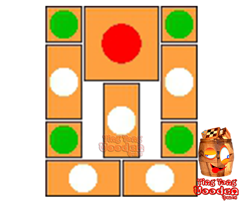 Try to complete the sliding game Khun Phaen with this starting position for 100 steps to solve the wooden escape puzzle
