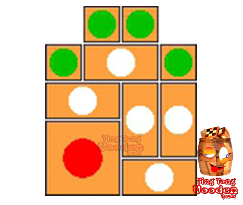 Versuchen Sie, das Holzspiel Khun Pan mit der Vorlage für 35 Schritte zu lösen, um das Escape Holzpuzzle zu lösen