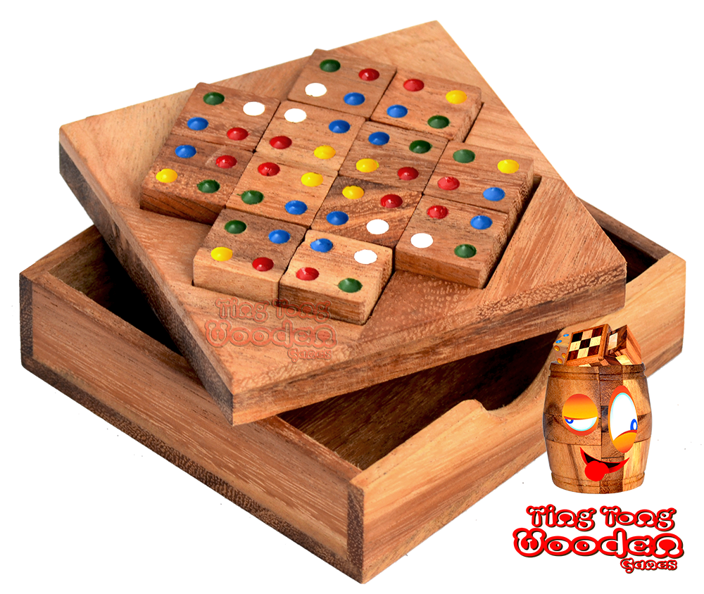 lösung  für das colour match box large puzzle aus samanea holz