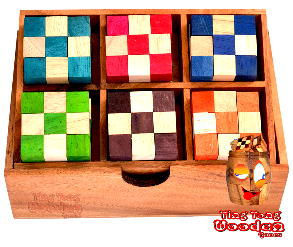 Snake Cube Level Box, die Schlangenwürfel Puzzle Sammlung mit 6 Leveln