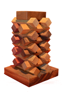 Tower Hormon Puzzle aus Holz, Denkspiel, IQ Game, Knobelholz miz´t Maßen 8,0 x 8,0 x 13,5 cm, monkey pod puzzle