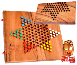 Sternhalma Brett medium 6 Spieler, chinese checker in der Samanea Holzbox Strategie Spiel für die Reise 