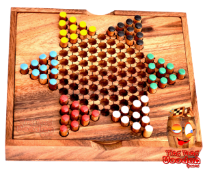 Sternhalma Box medium 6 Spieler, chinese checker in der Samanea Holzbox Strategie Spiel für die Reise 