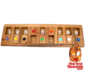 Shut the Box das Klappenspiel als Brett Version in Monkey Pod Holz, shut the box samanea wooden dice game