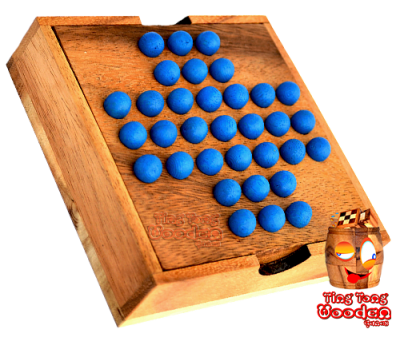 Solitaire Ball large oder Steckhalama Box das beliebteste Strategie Spiel für 1 Spieler aus Holz in der samanea Holz Box