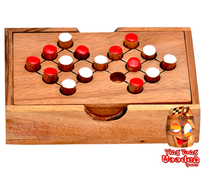 Switch 16 Strategiespiel Steckhalma colour checker samanea wooden box