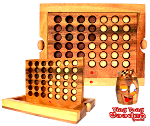 Vier in einer Reihe, Connect Four Chips Strategie Bingo Samanea Holz Strategie Spiel mit Chips mit den Maßen 24,0 x 18,5 x 6 cm , connect four monkey pod bingo
