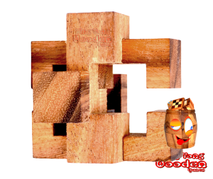 Teufelsknoten M, der Urknoten der Holz und Knobelspiele auch als Zimmermannsknoten bekannt ein interlock wooden puzzle