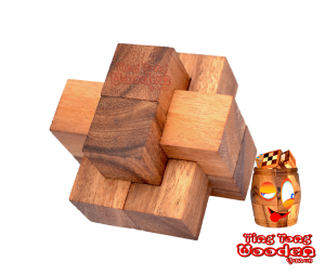 Teufelsknoten XS, der Urknoten der Holz und Knobelspiele auch als Zimmermannsknoten bekannt ein interlock wooden puzzle