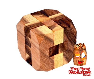 Diamond Cube 3D Puzzle Knobelspiel in den Maßen 4,8 x 4,8 x 4,8 cm, samanea wooden puzzle brain teaser