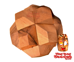 Angeless Star 3D Puzzle mit 6 Holzteilen fKnobelspiel in den Maßen 7,0 x 7,0 x 7,0 cm, samanea wooden puzzle ting tong