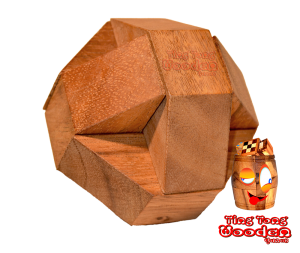 Cube Lock Ball Interlock Holzpuzzle 3D Knobelaufgabe mit 6 Teilen in den Maßen 5,8 x 5,8 x 5,8 cm ting tong samanea wood iq test