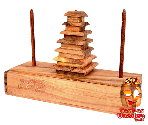 Giochi di legno Ting Tong e puzzle di legno nel gioco puzzle Torre di Hanoi Pagoda Chadi all'ingrosso